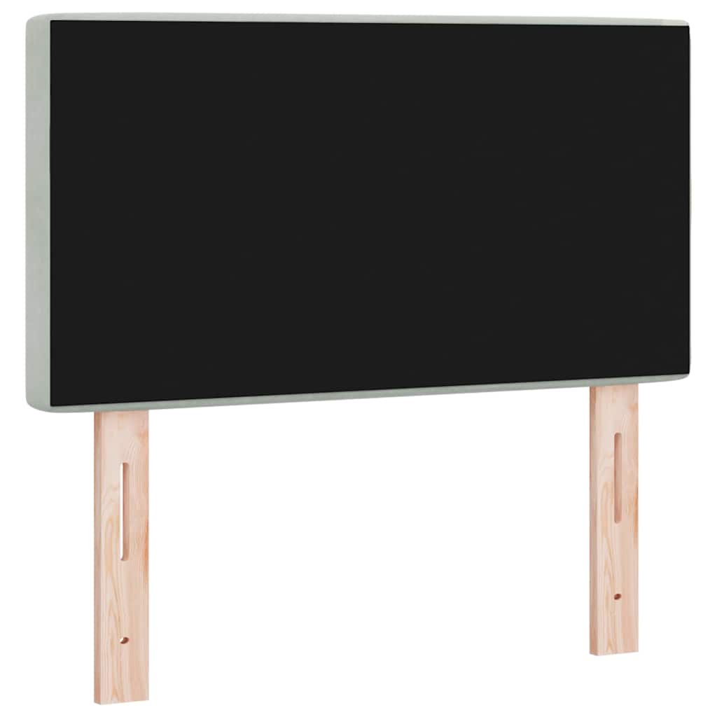 LED Kopfteil mit LED-Lichtleisten Hellgrau 80 cm Samt