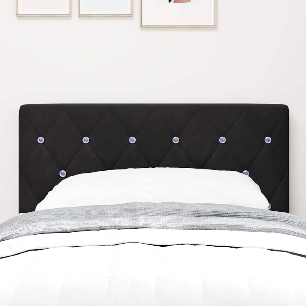 LED Kopfteil mit LED-Lichtleisten Schwarz 80 cm Samt