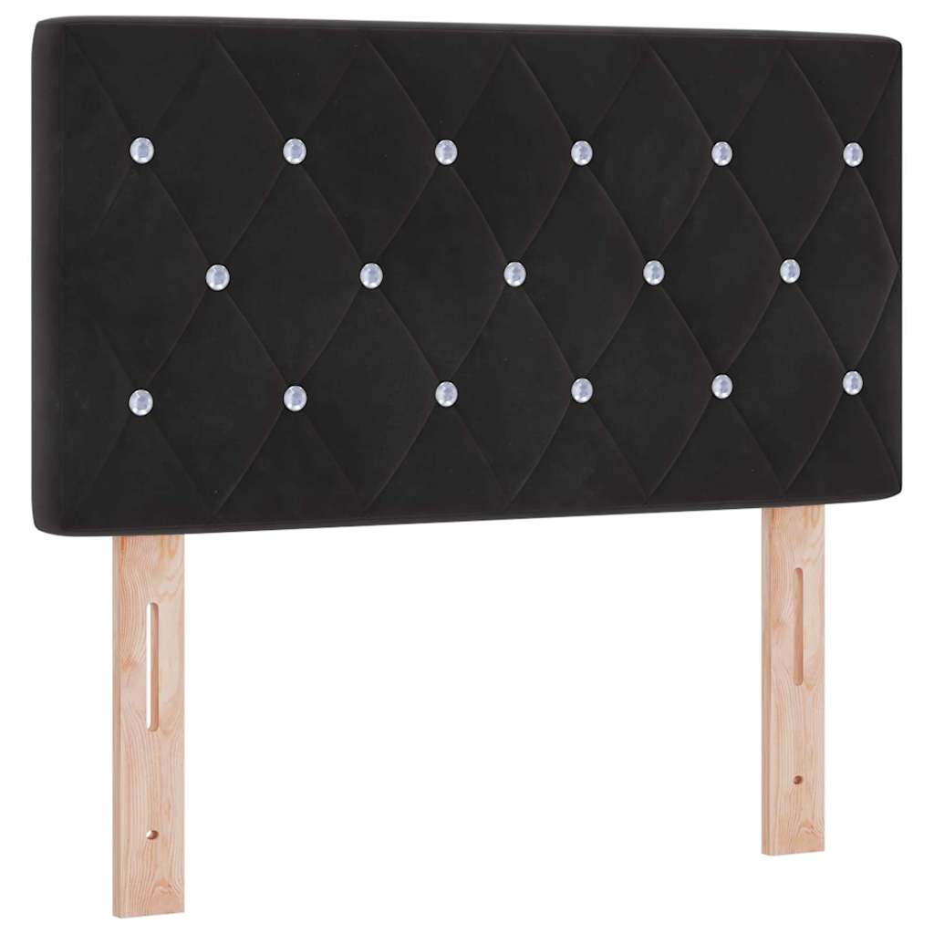 LED Kopfteil mit LED-Lichtleisten Schwarz 80 cm Samt