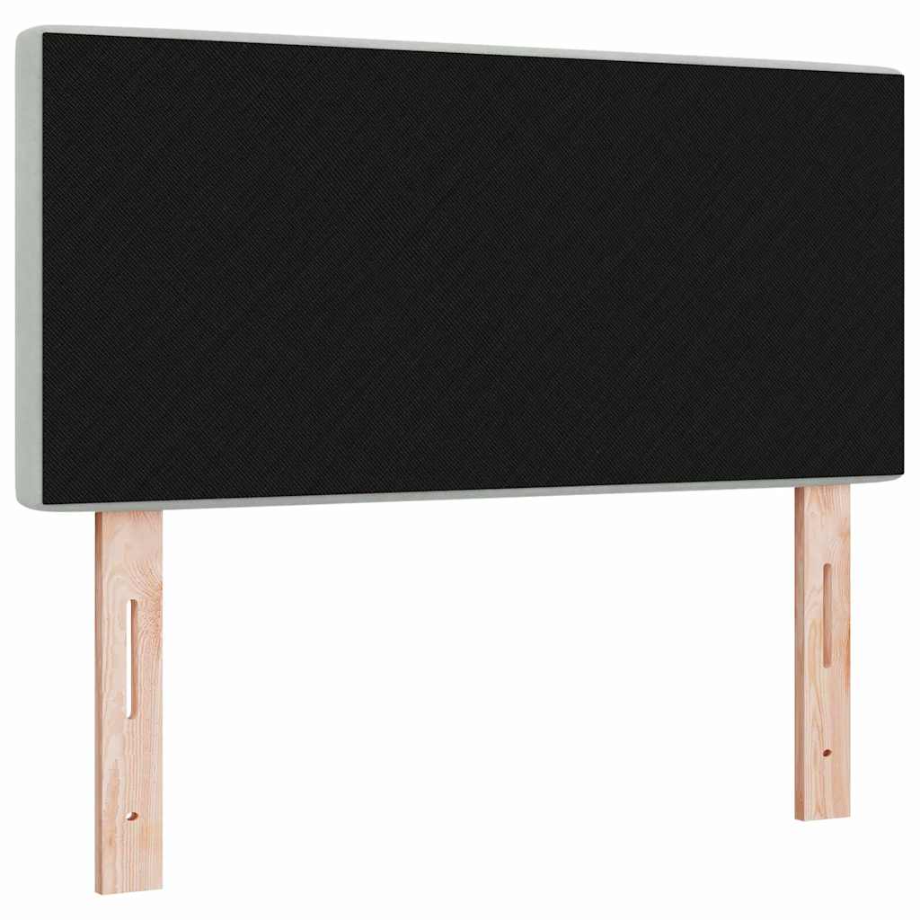 LED Kopfteil mit LED-Lichtleisten Hellgrau 90 cm Samt
