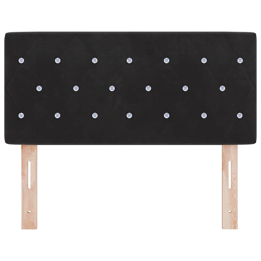LED Kopfteil mit LED-Lichtleisten Schwarz 90 cm Samt