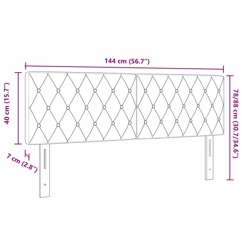 LED Kopfteil mit LED-Lichtleisten Hellgrau 144 cm Samt