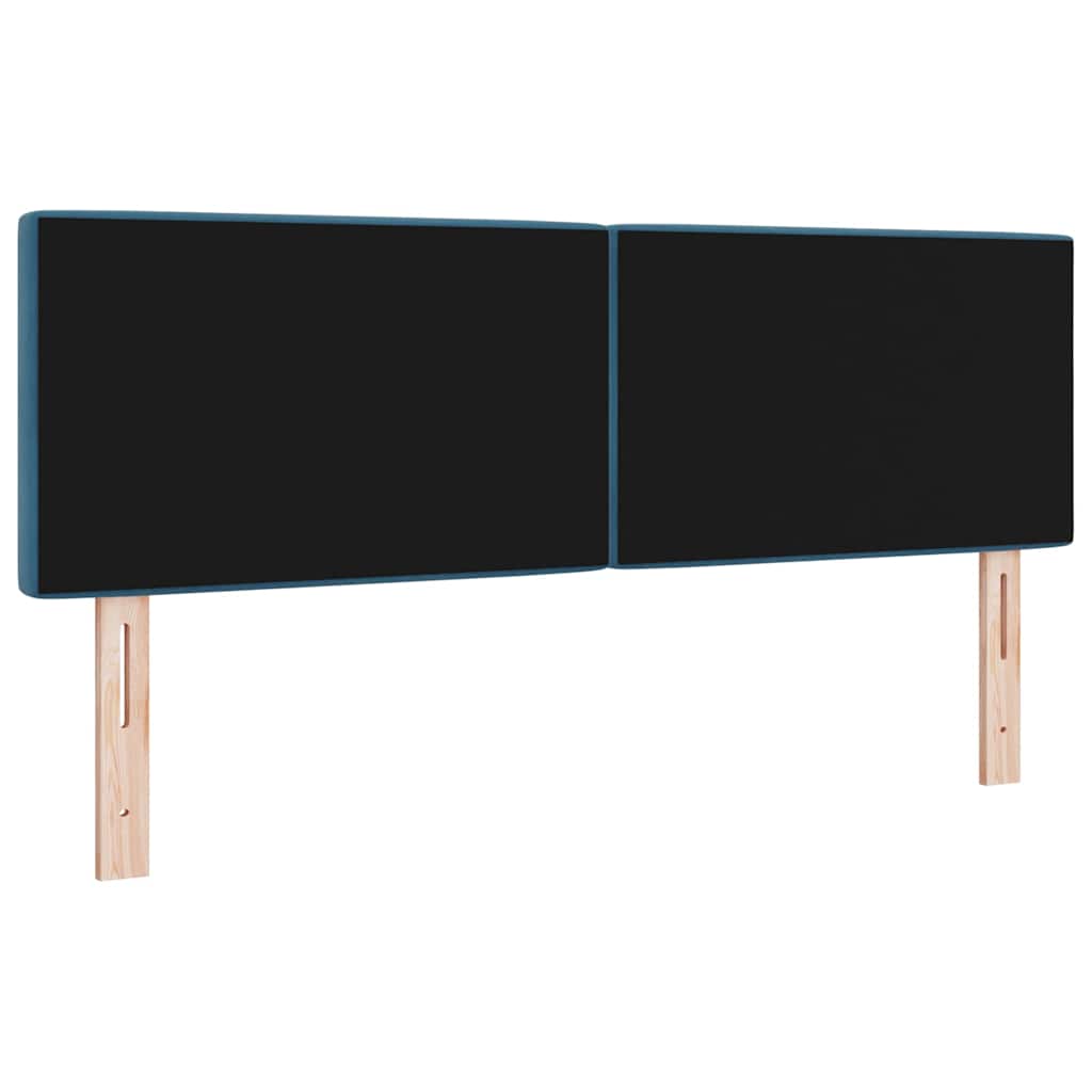 LED Kopfteil mit LED-Lichtleisten Dunkelblau 144 cm Samt
