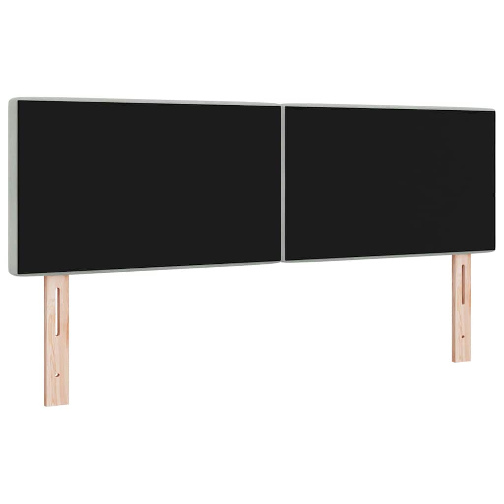 LED Kopfteil mit LED-Lichtleisten Hellgrau 160 cm Samt