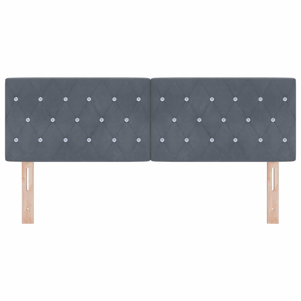 LED Kopfteil mit LED-Lichtleisten Dunkelgrau 160 cm Samt