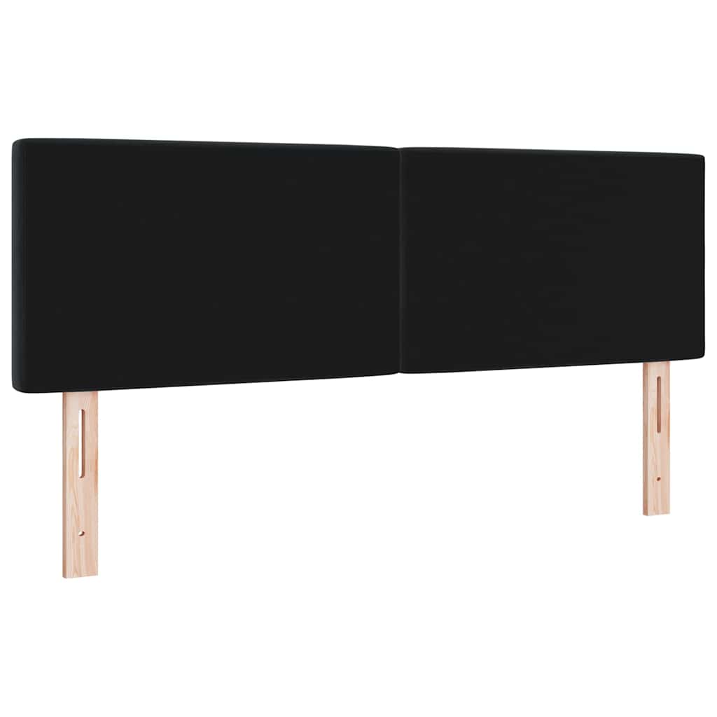 LED Kopfteil mit LED-Lichtleisten Schwarz 160 cm Samt