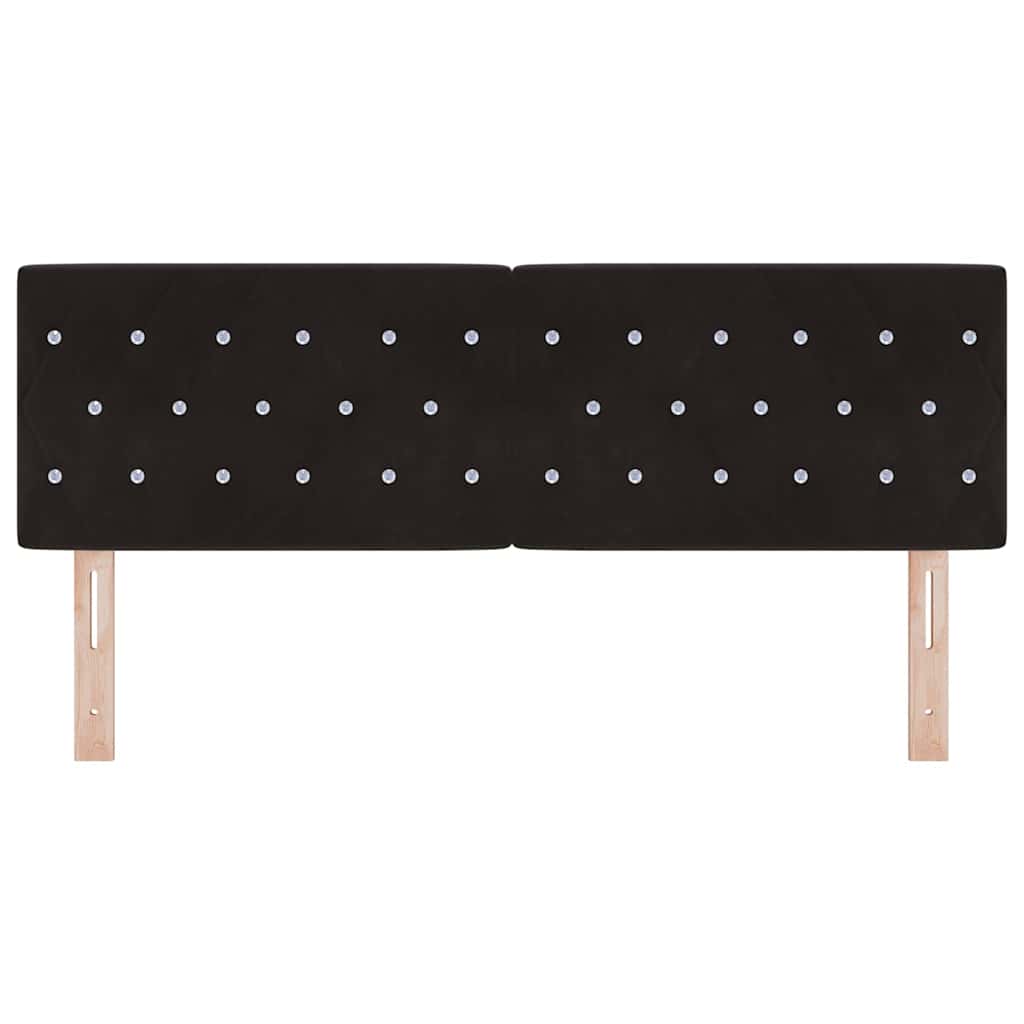 LED Kopfteil mit LED-Lichtleisten Schwarz 160 cm Samt