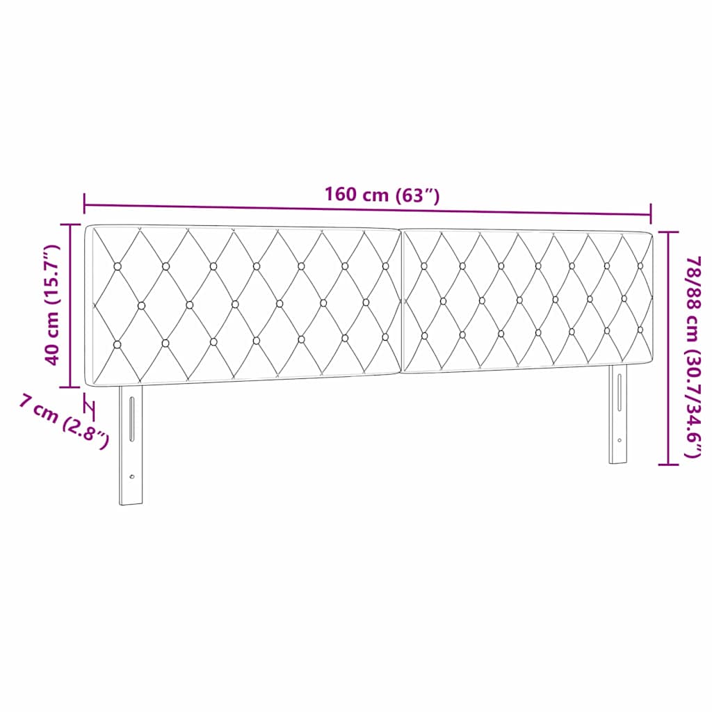 LED Kopfteil mit LED-Lichtleisten Schwarz 160 cm Samt