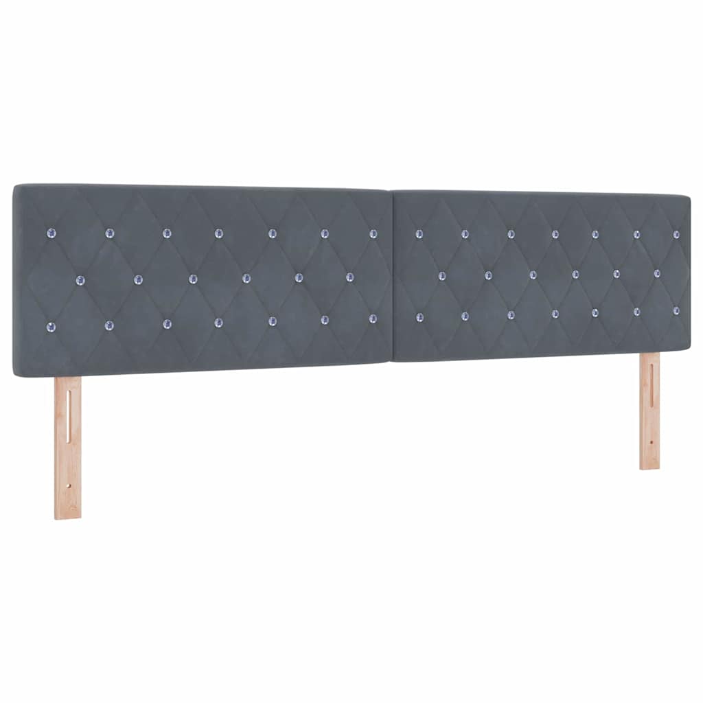 LED Kopfteil mit LED-Lichtleisten Dunkelgrau 180 cm Samt