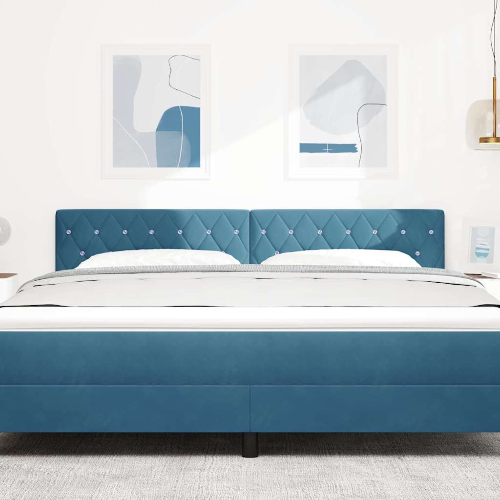 LED Kopfteil mit LED-Lichtleisten Dunkelblau 180 cm Samt