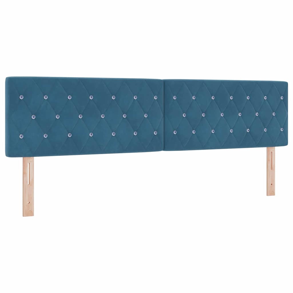 LED Kopfteil mit LED-Lichtleisten Dunkelblau 180 cm Samt