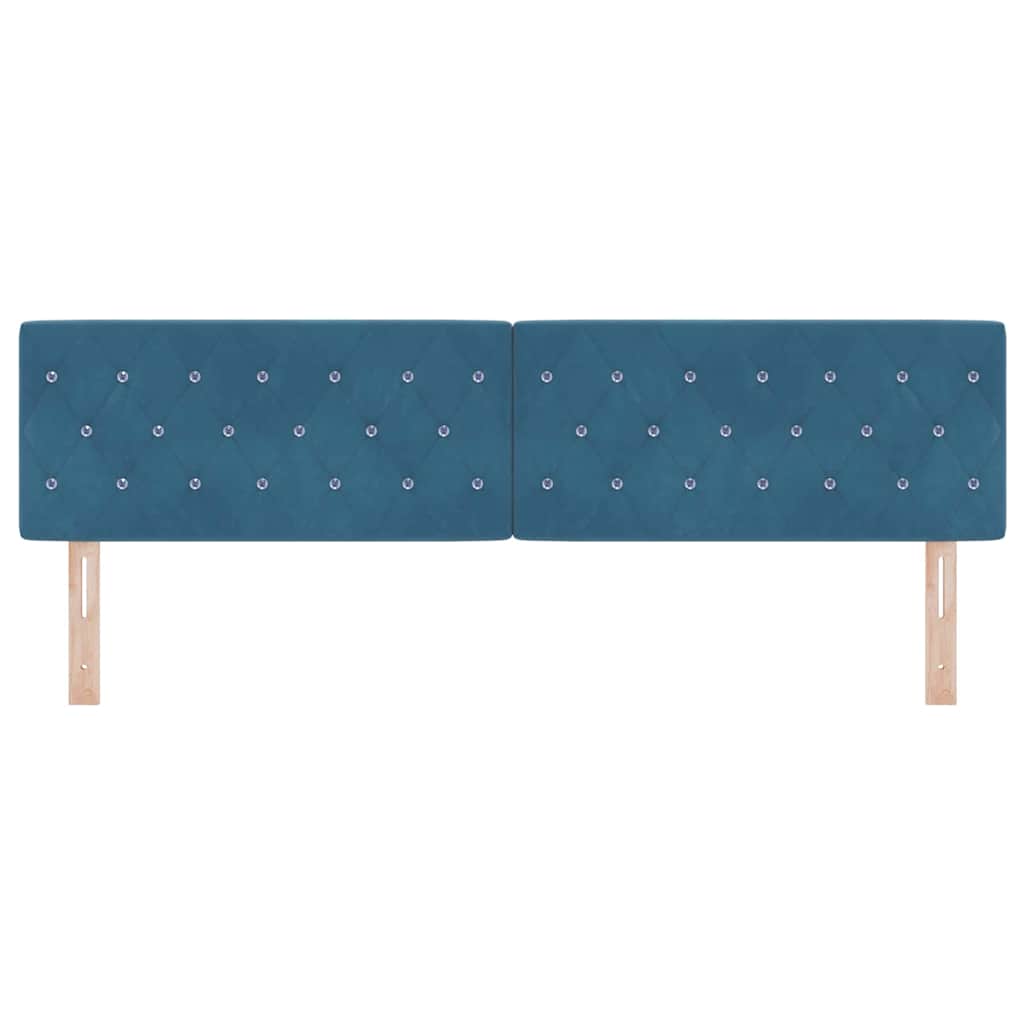 LED Kopfteil mit LED-Lichtleisten Dunkelblau 180 cm Samt