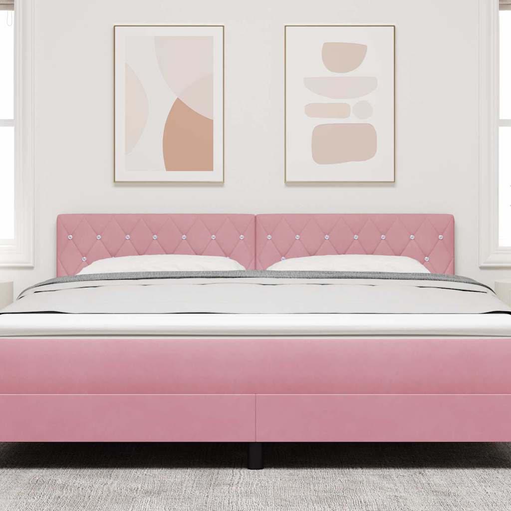 LED Kopfteil mit LED-Lichtleisten mit Kopfteil Rosa 180 cm Samt