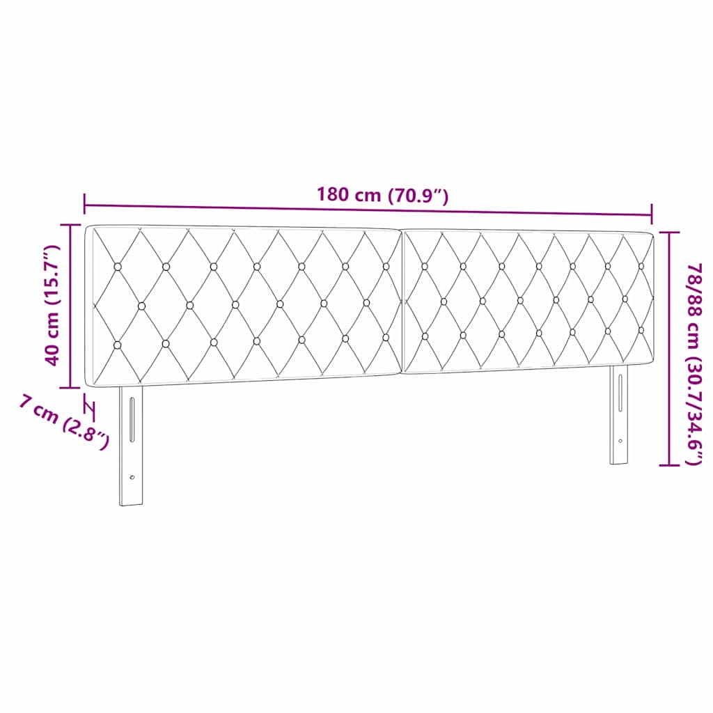 LED Kopfteil mit LED-Lichtleisten mit Kopfteil Rosa 180 cm Samt