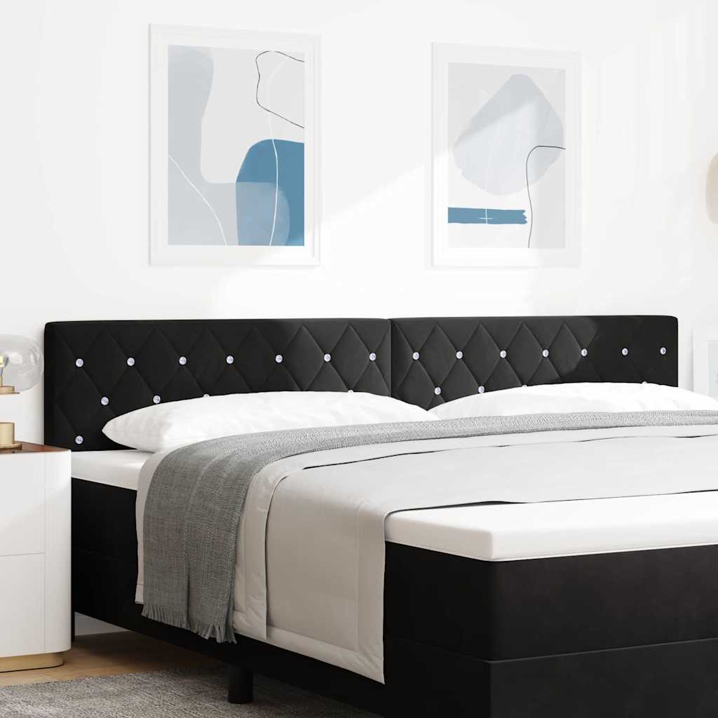 LED Kopfteil mit LED-Lichtleisten Schwarz 200 cm Samt