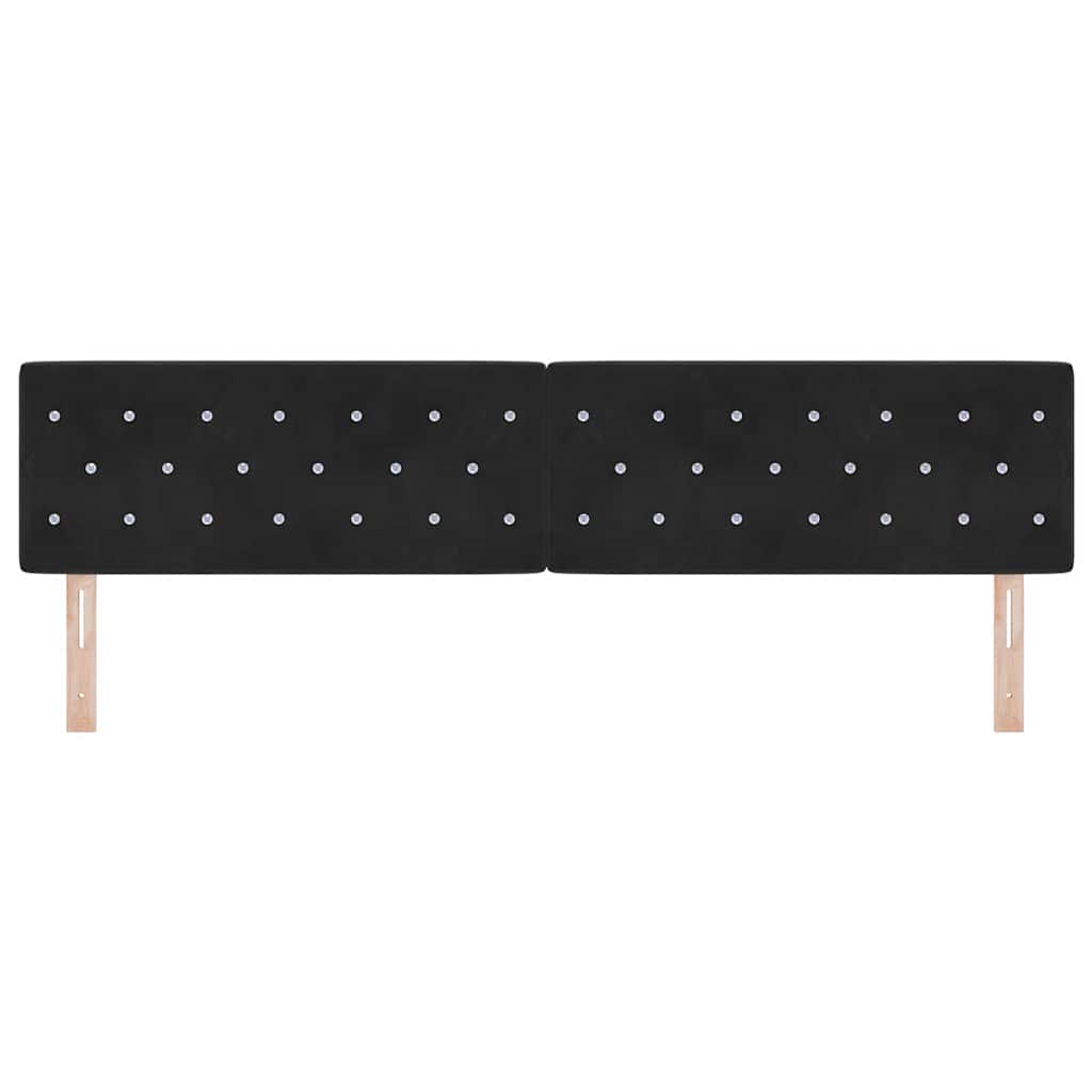 LED Kopfteil mit LED-Lichtleisten Schwarz 200 cm Samt