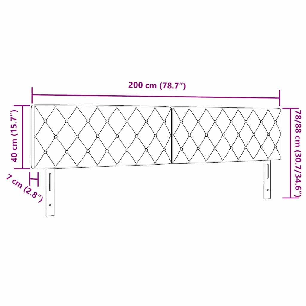LED Kopfteil mit LED-Lichtleisten Dunkelgrün 200 cm Samt