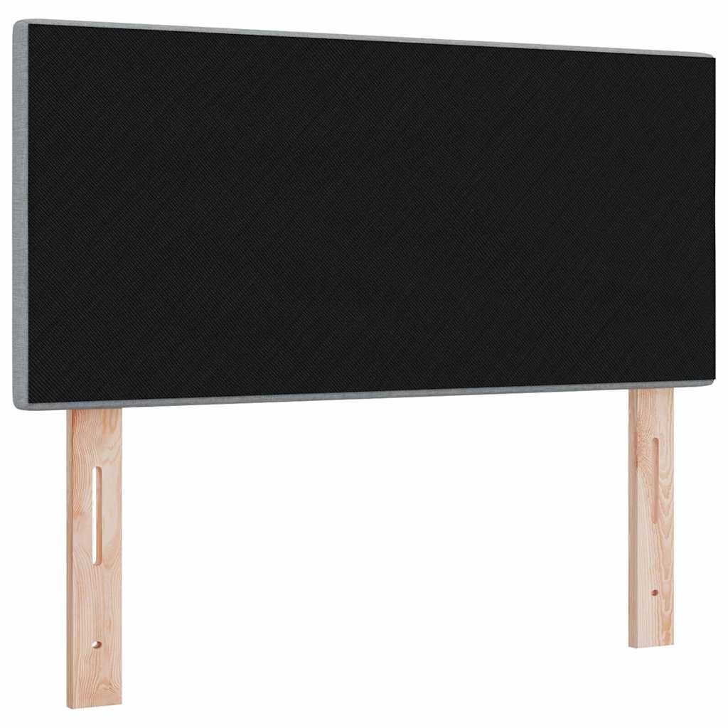 LED Kopfteil mit LED-Lichtleisten Hellgrau 90 cm Stoff