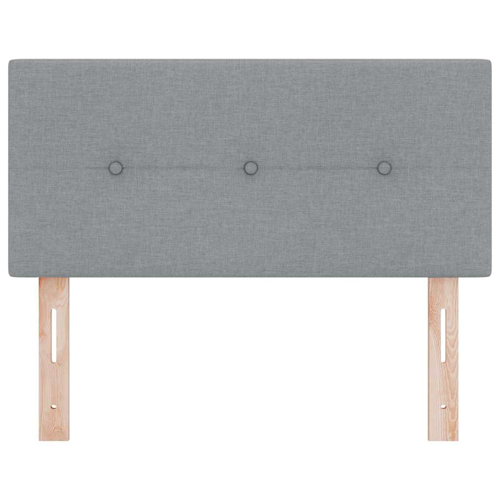 LED Kopfteil mit LED-Lichtleisten Hellgrau 90 cm Stoff