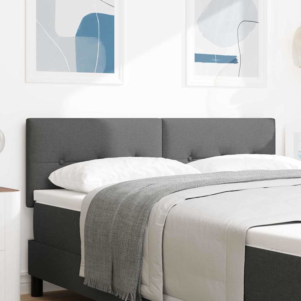 LED Kopfteil mit LED-Lichtleisten Dunkelgrau 144 cm Stoff