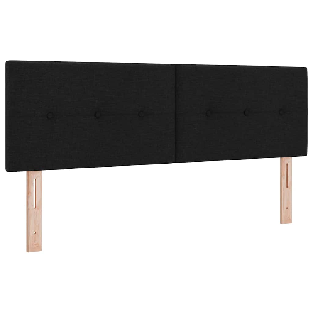 LED Kopfteil mit LED-Lichtleisten Schwarz 144 cm Stoff