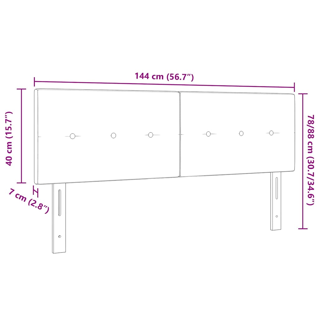 LED Kopfteil mit LED-Lichtleisten Dunkelbraun 144 cm Stoff
