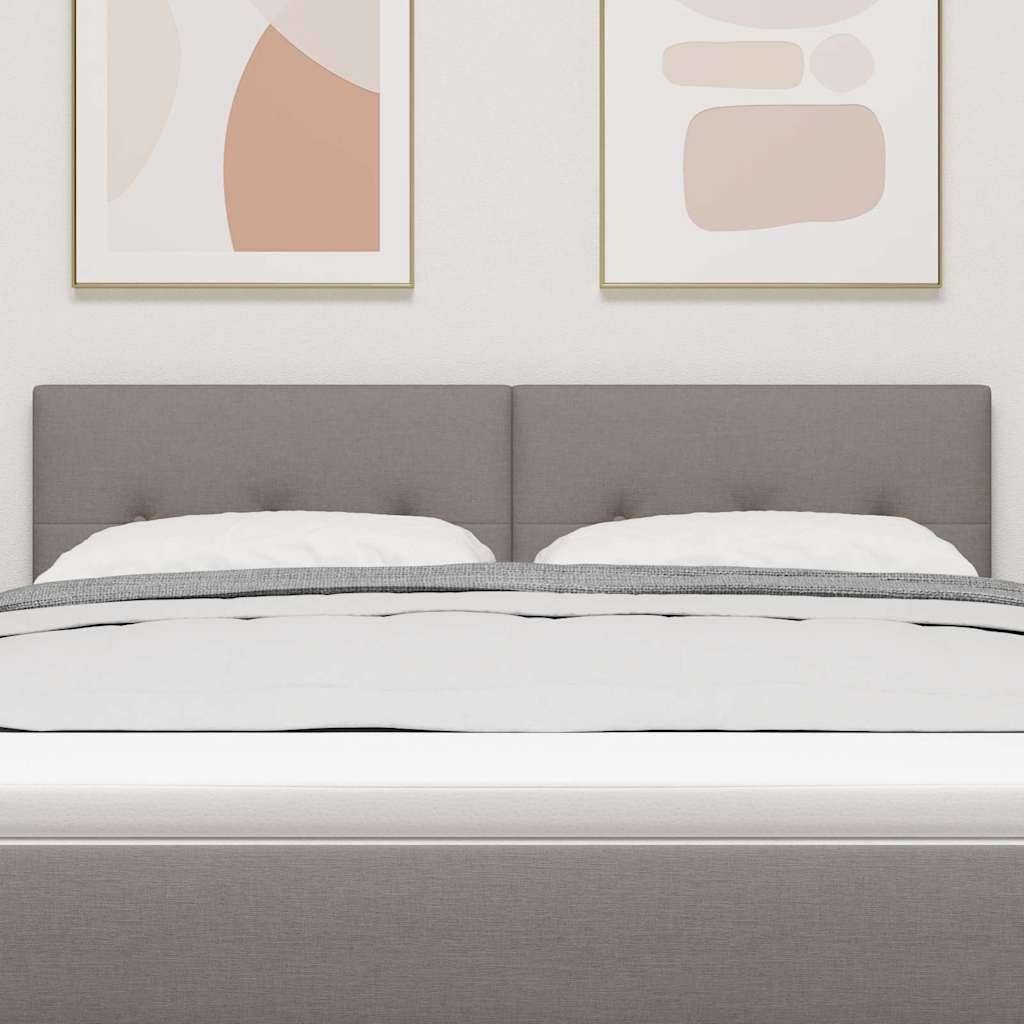 LED Kopfteil mit LED-Lichtleisten Taupe 144 cm Stoff