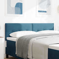 LED Kopfteil mit LED-Lichtleisten Blau 144 cm Samt