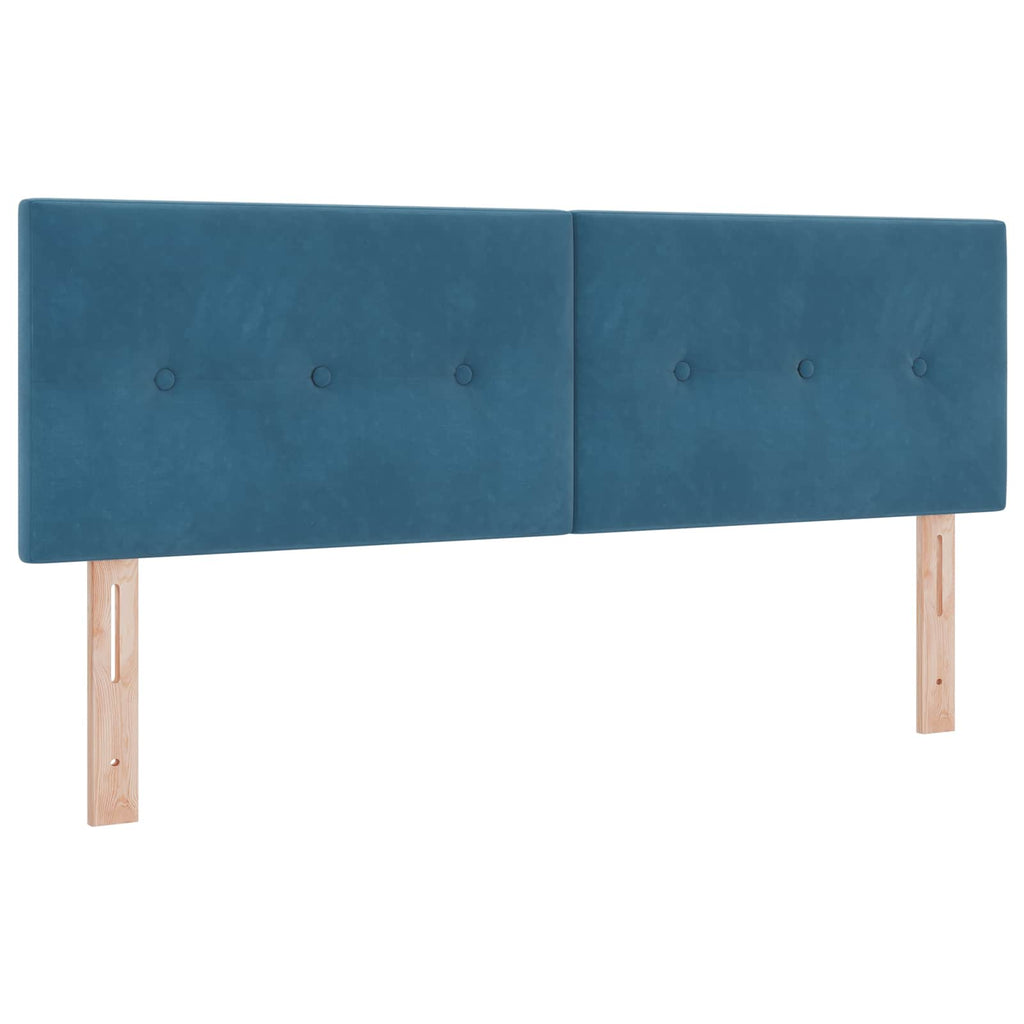 LED Kopfteil mit LED-Lichtleisten Blau 144 cm Samt