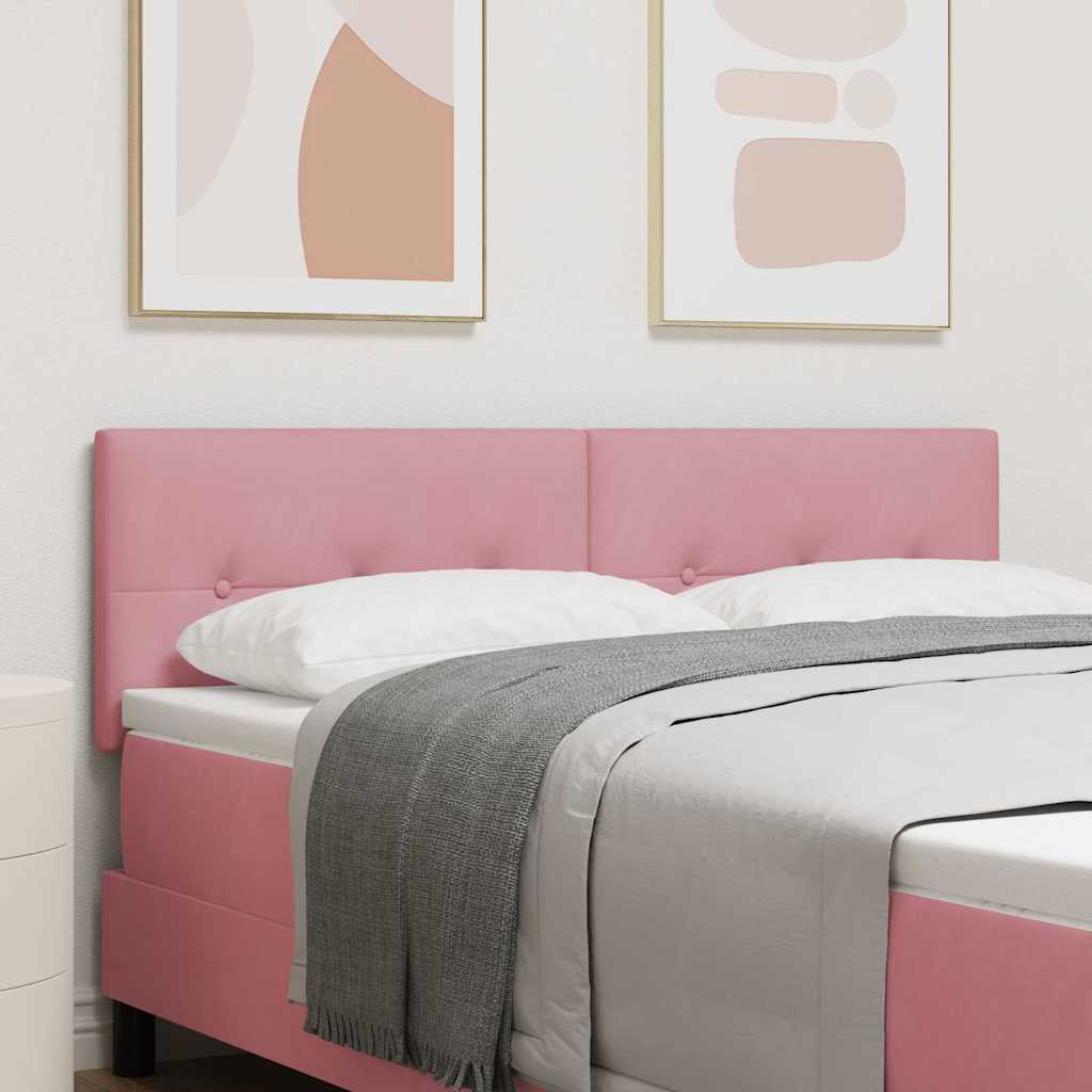 LED Kopfteil mit LED-Lichtleisten Rosa 144 cm Samt