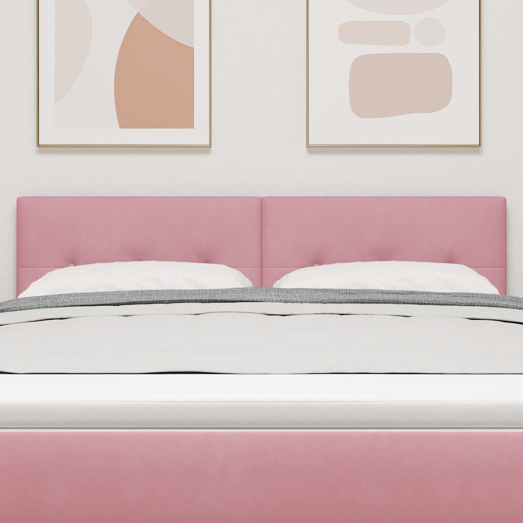 LED Kopfteil mit LED-Lichtleisten Rosa 144 cm Samt