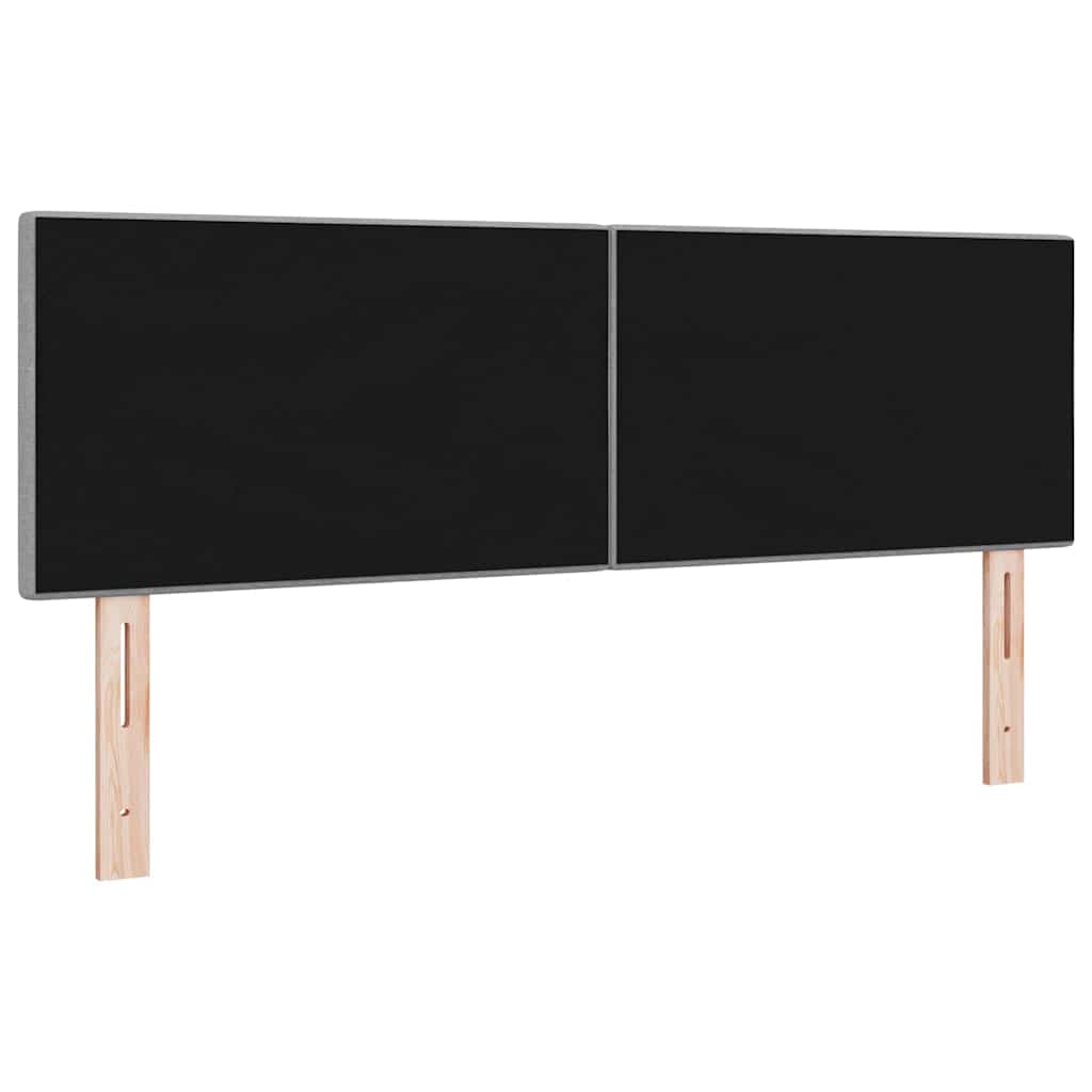 LED Kopfteil mit LED-Lichtleisten Hellgrau 160 cm Stoff