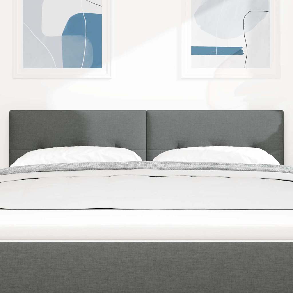 LED Kopfteil mit LED-Lichtleisten Dunkelgrau 160 cm Stoff