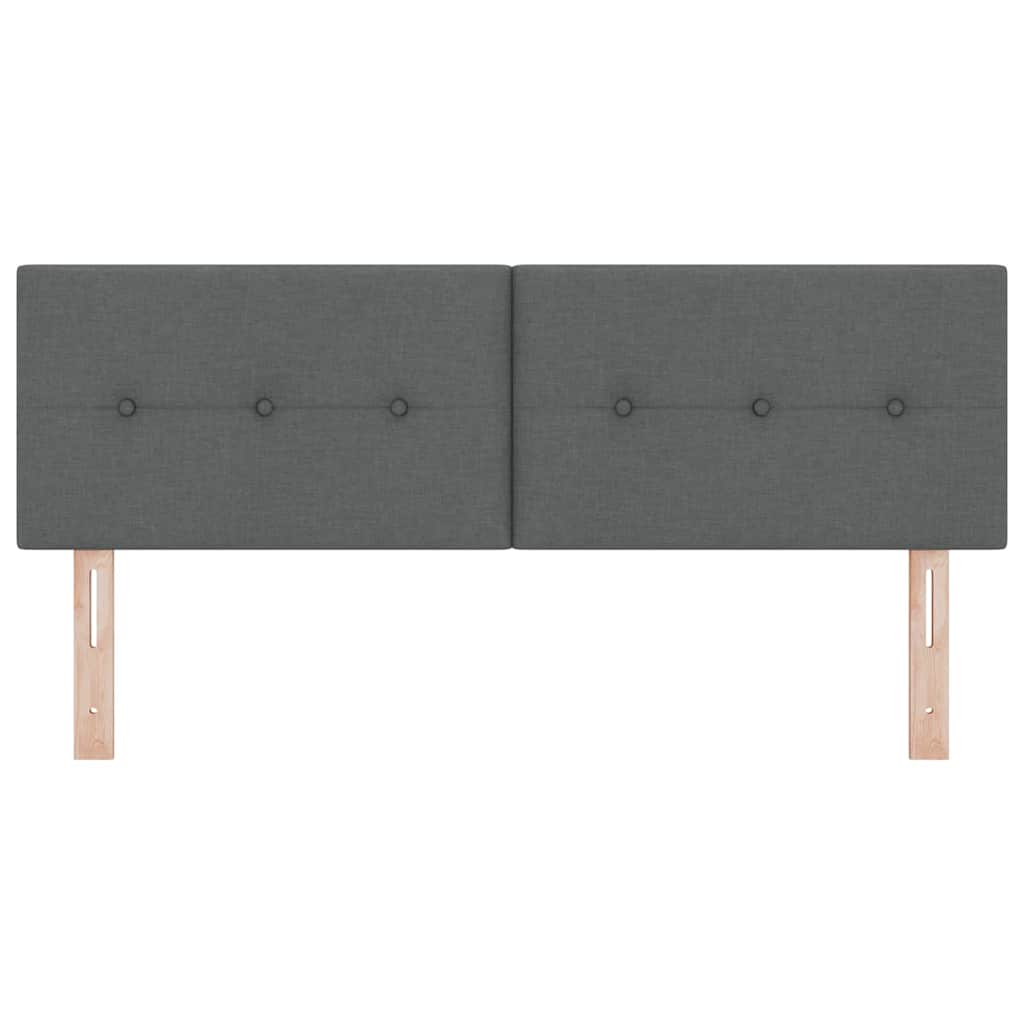 LED Kopfteil mit LED-Lichtleisten Dunkelgrau 160 cm Stoff
