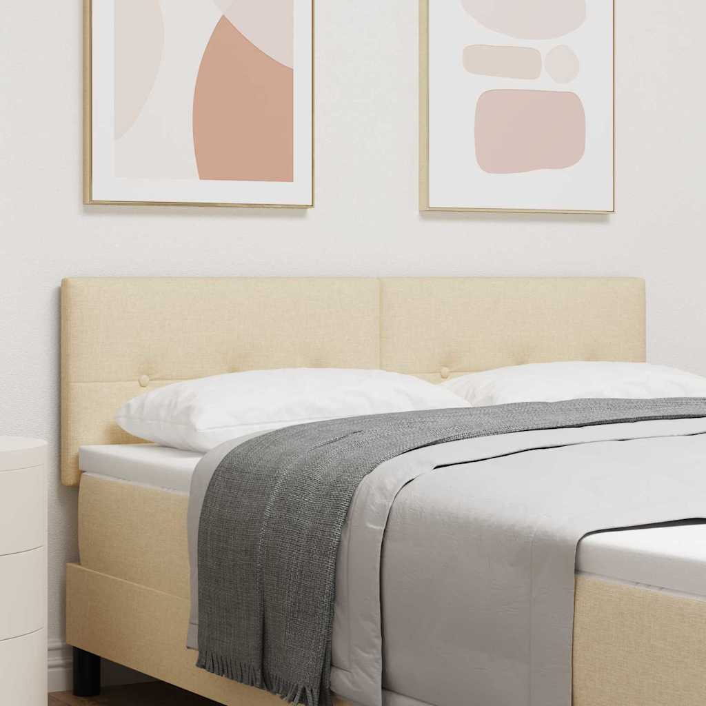 LED Kopfteil mit LED-Lichtleisten Creme 160 cm Stoff