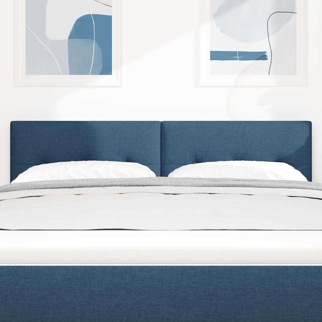 LED Kopfteil mit LED-Lichtleisten Blau 160 cm Stoff