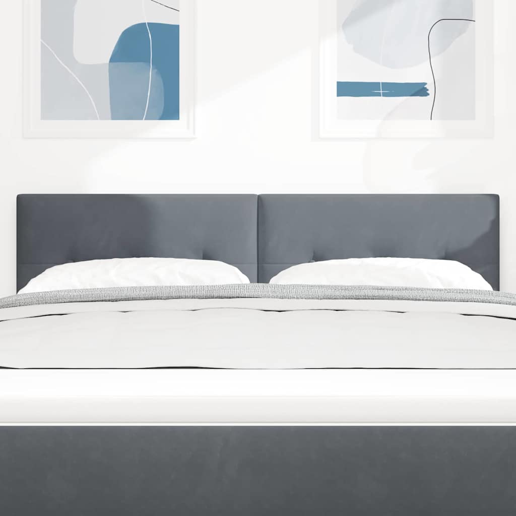 LED Kopfteil mit LED-Lichtleisten Grau 160 cm Samt