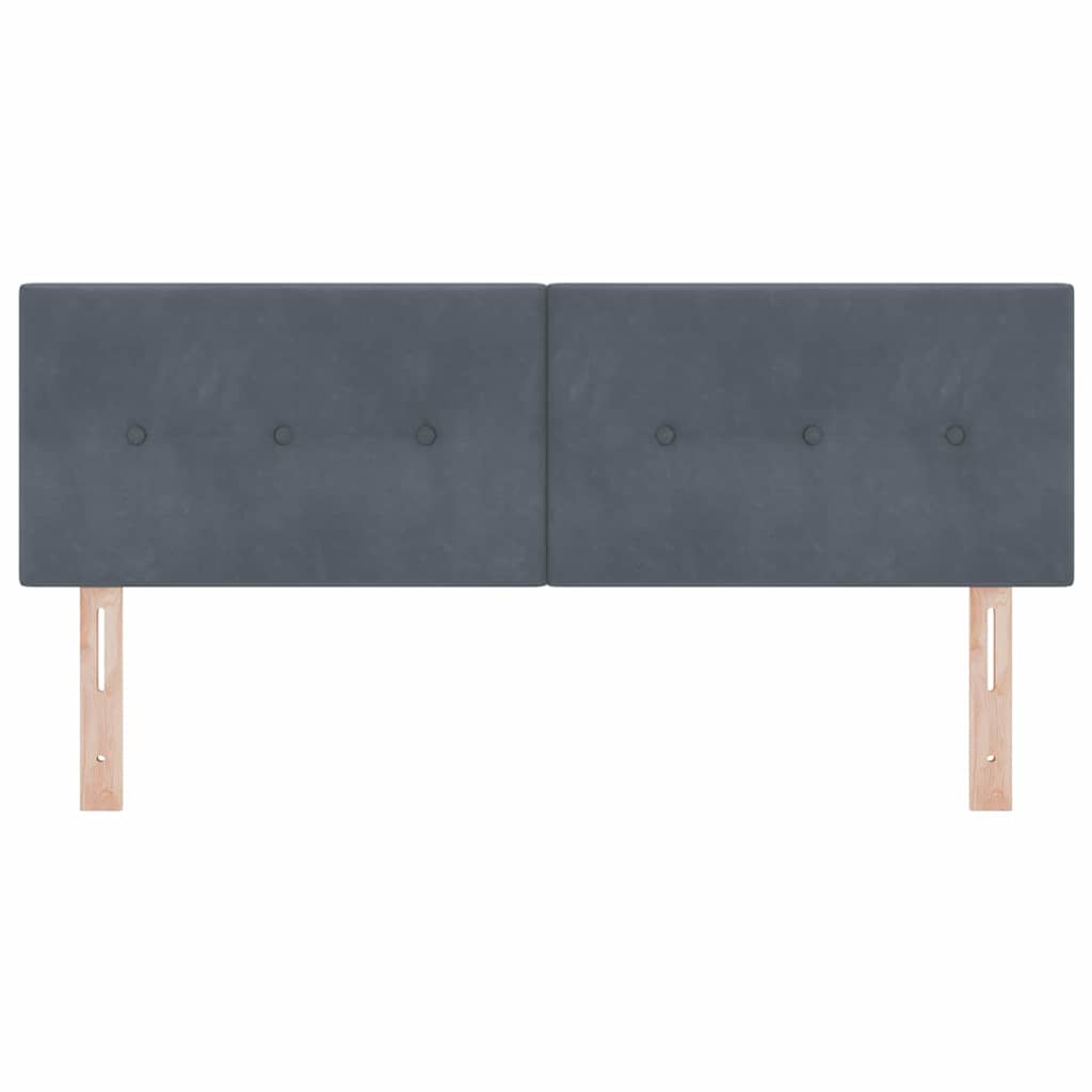 LED Kopfteil mit LED-Lichtleisten Grau 160 cm Samt