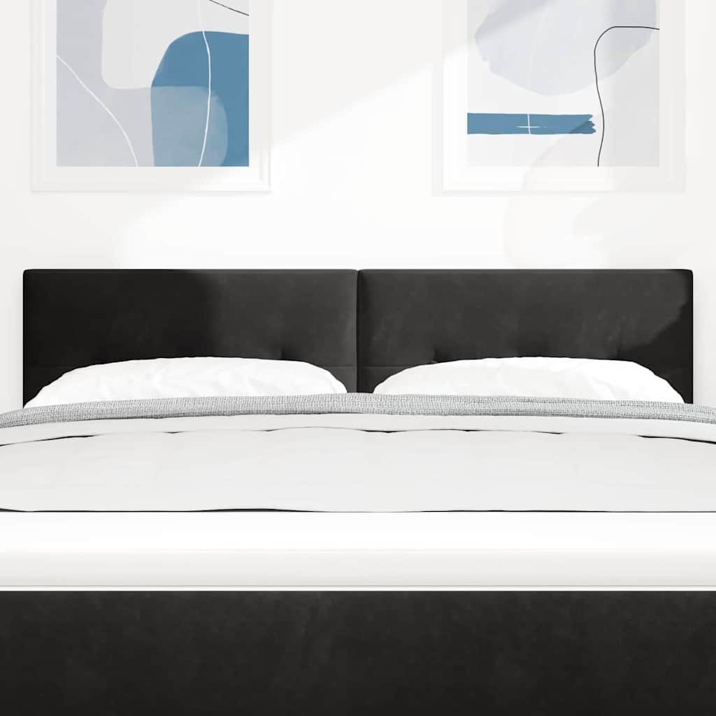 LED Kopfteil mit LED-Lichtleisten Schwarz 160 cm Samt