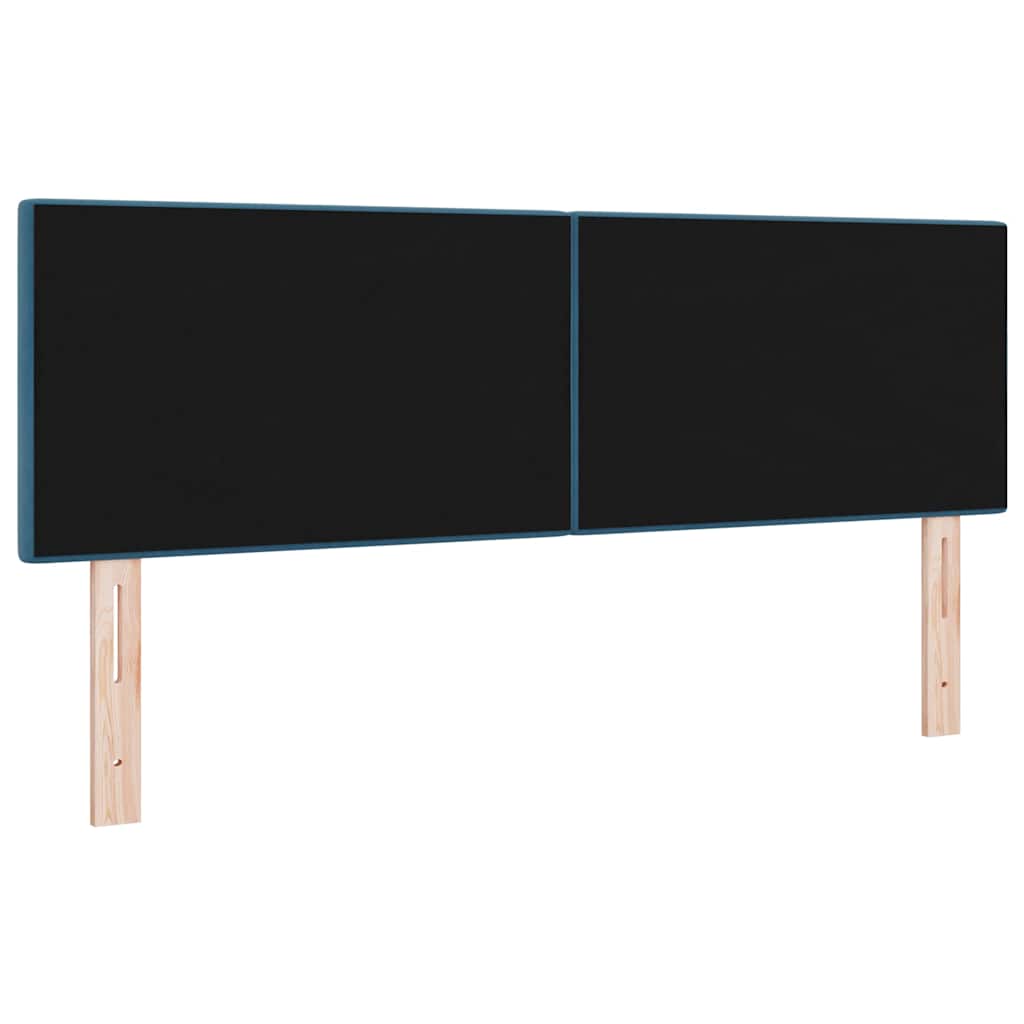 LED Kopfteil mit LED-Lichtleisten Blau 160 cm Samt