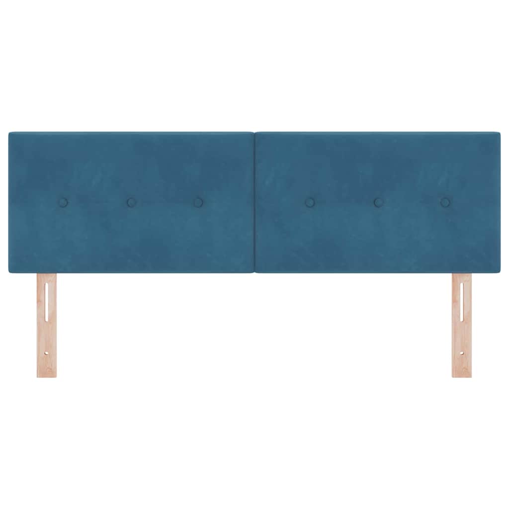 LED Kopfteil mit LED-Lichtleisten Blau 160 cm Samt