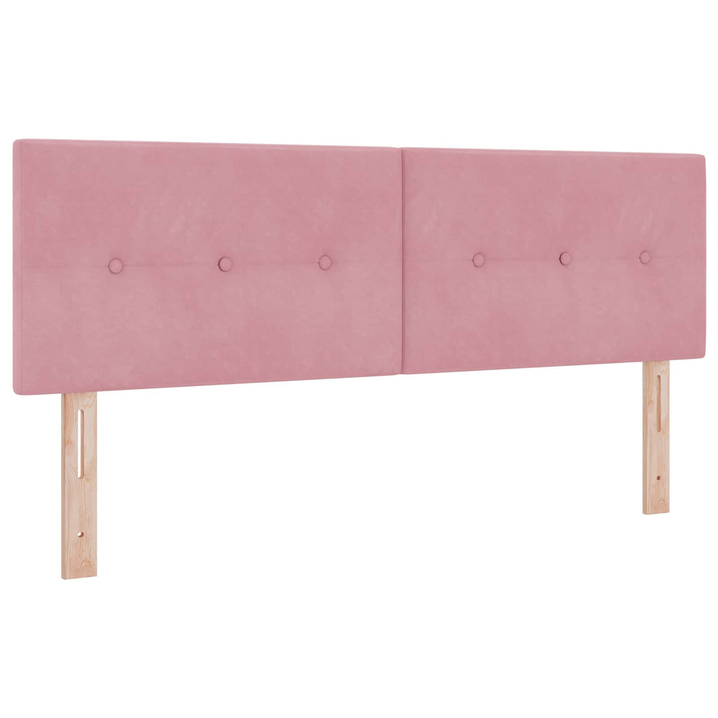 LED Kopfteil mit LED-Lichtleisten Rosa 160 cm Samt