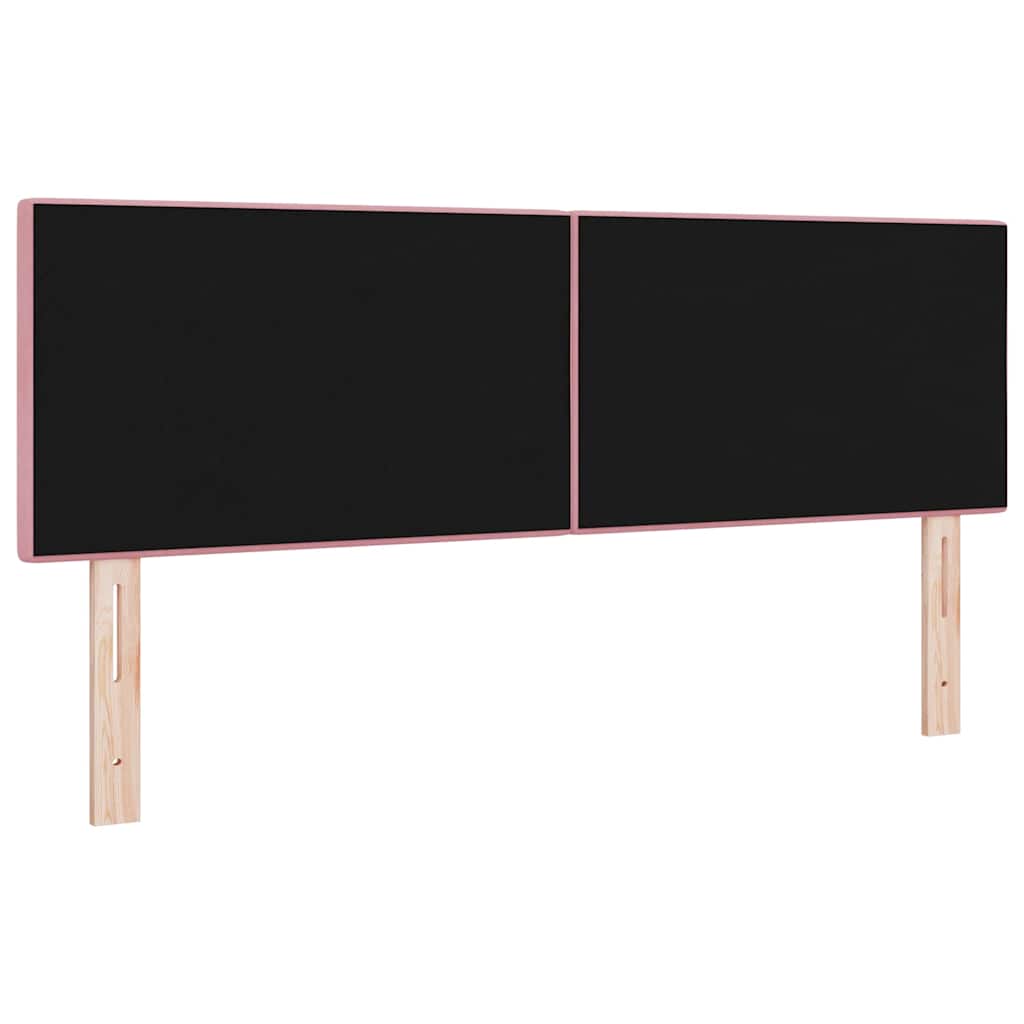 LED Kopfteil mit LED-Lichtleisten Rosa 160 cm Samt