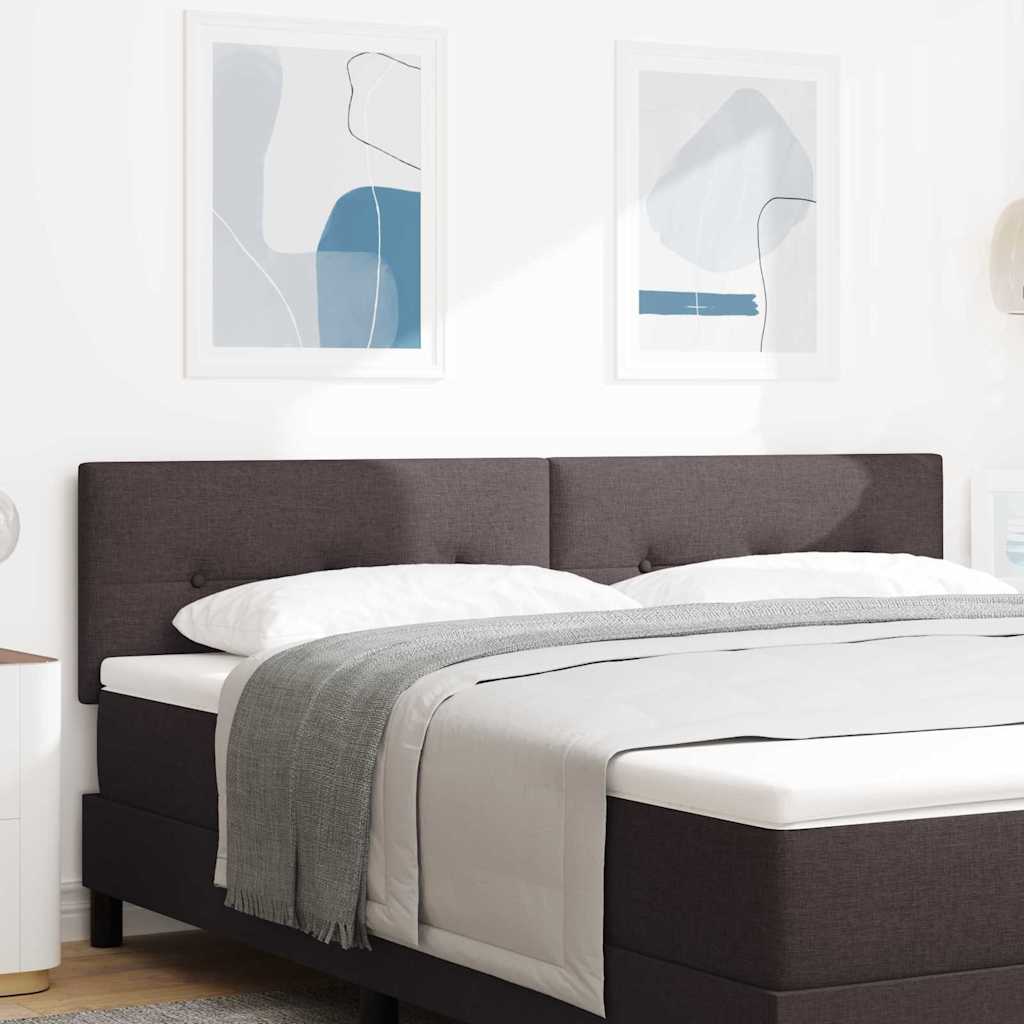 LED Kopfteil mit LED-Lichtleisten Dunkelbraun 180 cm Stoff