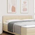 LED Kopfteil mit LED-Lichtleisten Creme 180 cm Stoff