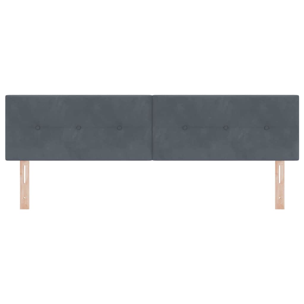 LED Kopfteil mit LED-Lichtleisten Grau 180 cm Samt