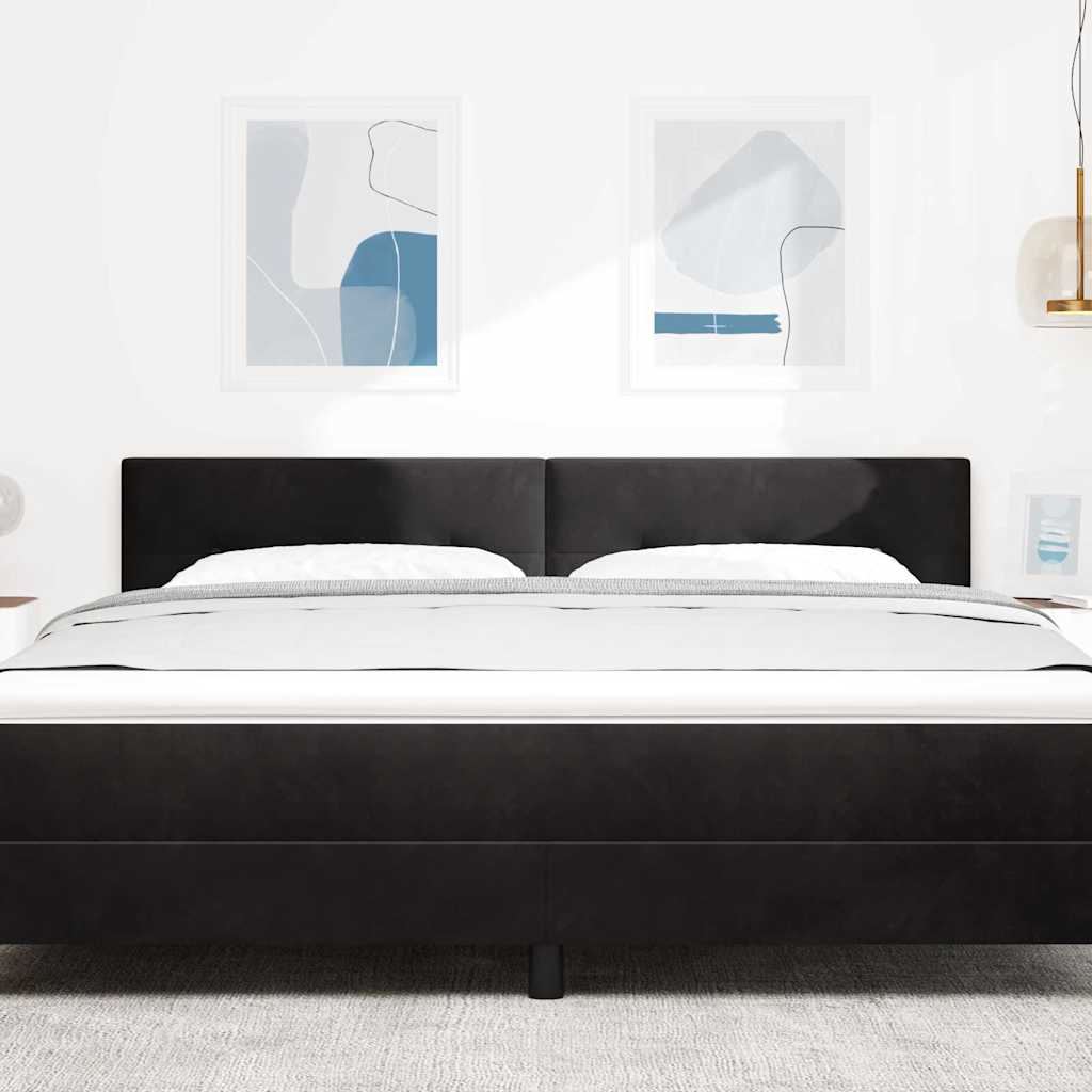 LED Kopfteil mit LED-Lichtleisten Schwarz 180 cm Samt
