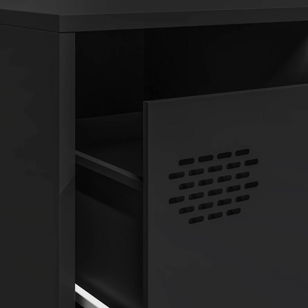TV-Schrank Schwarz 202x39x43,5 cm Kaltgewalzter Stahl