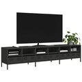 TV-Schrank Schwarz 202x39x43,5 cm Kaltgewalzter Stahl