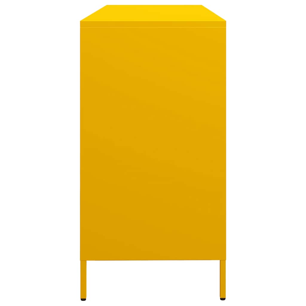 Sideboard Senfgelb 135x39x73,5 cm Kaltgewalzter Stahl